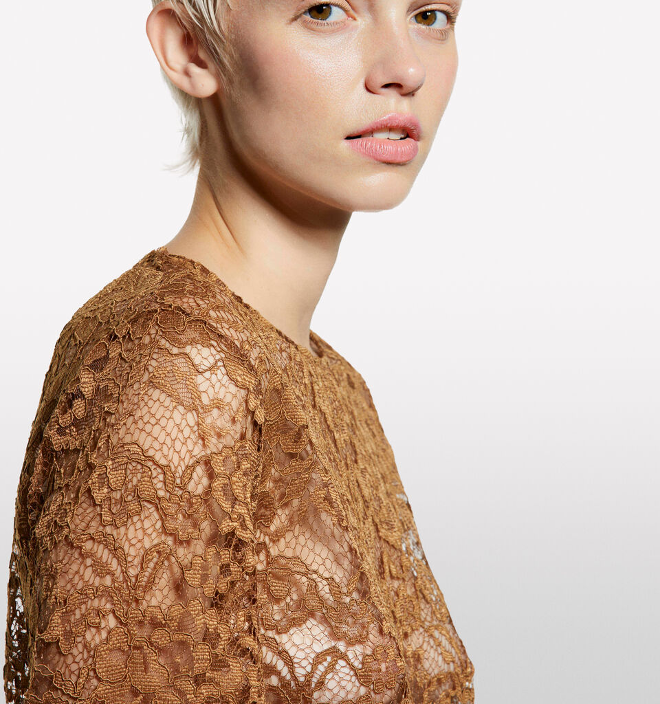 Hellbraune Spitzenbluse - blusen für damen - Braun | Sisley image number 4